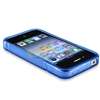 Blue TPU Case Bumper+Privacy Protector for iPhone 4 s 4s 4th  