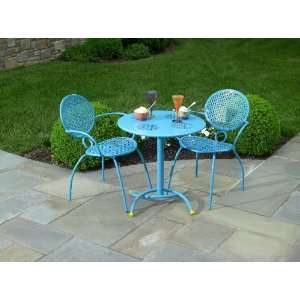 Margarita 27.5 Round Blue Hawaiian Bistro Table and Chairs Group 