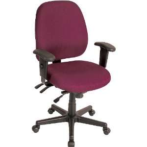   4x4 Mid Back Multifunction Burgundy Fabric Task Chair: Office Products