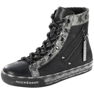   rocawear women s mel hi zip sneakers size 8 us black store price $ 79