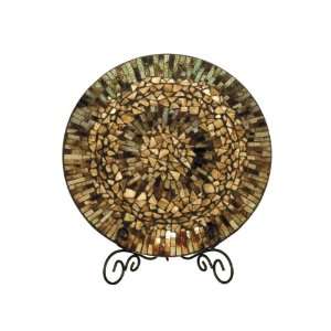 Dale Tiffany PG10154 Amber Shell Decorative Charger Plate, 17 3/4 Inch 
