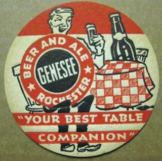 GENESEE BEER ALE Coaster w Man Diner Rochester NEW YORK  