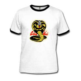 Cobra Kai Karate Kid B&W Ringer Lightweight T Shirt  