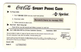 1996 Coca Cola Sprint Phone Card  $2  never used  