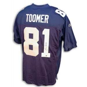  Amani Toomer Autographed/Hand Signed New York Giants Blue 