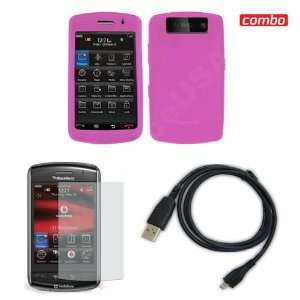  BlackBerry Storm2 9550 Combo Trans. Pink Silicon Skin Case 