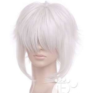  Short Silver White Anime Cosplay Costume Wig Hair: Toys 