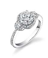   shape center stone with 0 75 carat total round shape diamonds on the