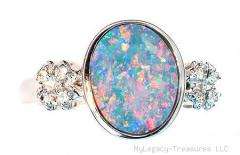   colors item description floral harlequin black opal diamonds ring pink