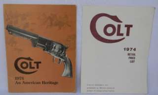 Vintage Colt Gun Rifle 1974 Firearms Catalog w/ Price List Original 