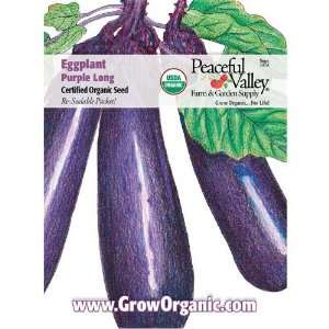  Organic Eggplant Seed Pack, Purple Long Patio, Lawn 