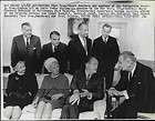 1966 PRES JOHNSON WITH VP HUBERT HUMPHREY & OTHERS IN W