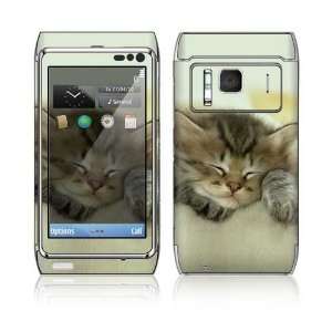 Nokia N8 Skin Decal Sticker  Animal Sleeping Kitty