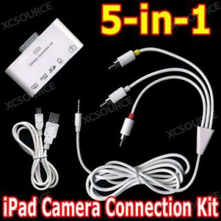 Camera Keyboard Connection Kit SD Card USB AV Video Cable For Apple 