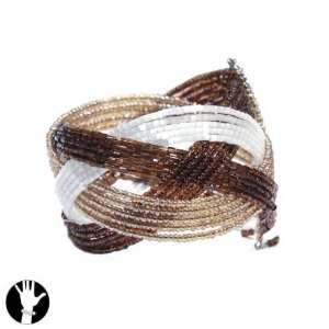   sg paris women bracelet ajustable bracelet brown comb. glass: Jewelry