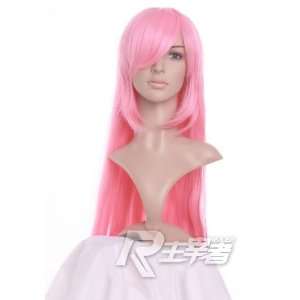  Pink Long Length Anime Cosplay Costume Wig: Toys & Games