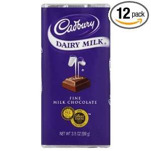Hersheys Cadbury Dairy Milk Bar, 3.5 Ounce (Pack of 12)