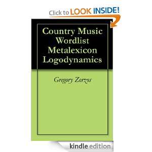 Country Music Wordlist Metalexicon Logodynamics Gregory Zorzos 