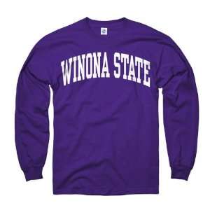  Winona State Warriors Purple Arch Long Sleeve T Shirt 