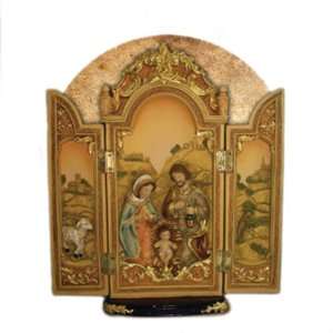  Holy Family Hinged Tri Fold Nativity Scene Panel   Virgin 