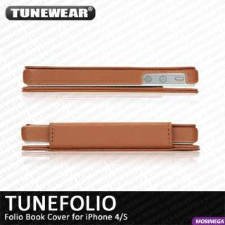Tunewear Tunefolio PU Leather Book Case Cover Pouch Stand iPhone 4 4S 