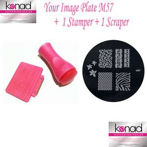 KONAD Nail Art IMAGE PLATE 57 ZEBRA +STAMPER+SCRAPE M57  