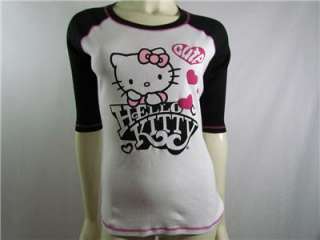 New Hello Kitty Scoop Neck 3/4 Sleeve Top M,L  
