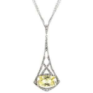  Seelys Canary CZ 7 Carat Sterling Silver Necklace 