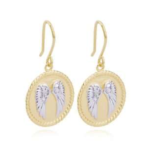   Sterling Silver Genuine Diamond Accent Angel Wings Earrings Jewelry