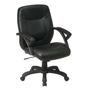  Office Star Work Smart Deluxe Mid Back Faux Leather Chair 