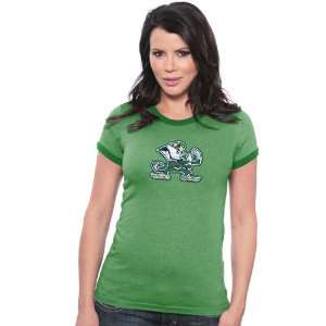   Irish Green Ladies Swarovski Crystal Ringer T shirt