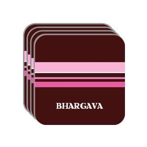 Personal Name Gift   BHARGAVA Set of 4 Mini Mousepad Coasters (pink 