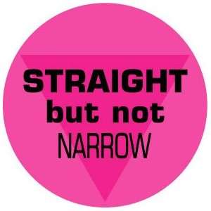 STRAIGHT BUT NOT NARROW Pink Triangle Pinback Button 1.25 
