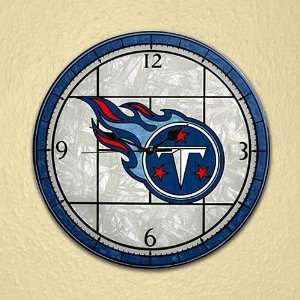  Tennessee Titans Art Glass Clock: Sports & Outdoors
