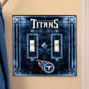  Tennessee Titans Art Glass Lightswitch Cover (Double 