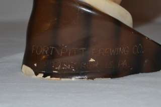Fort Pitt Beer Advertising Plaster Chalk Statue Hand & Bottle  