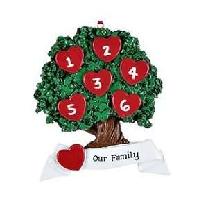  Personalized Family Tree   6 Christmas Ornament