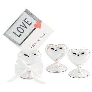  Silver Heart Place Card Holders