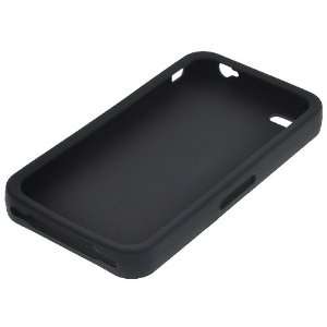   Silicone Case for Iphone 4   Black Cell Phones & Accessories