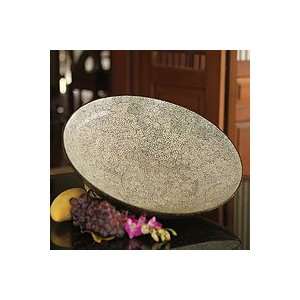  NOVICA Eggshell mosaic centerpiece, Storm