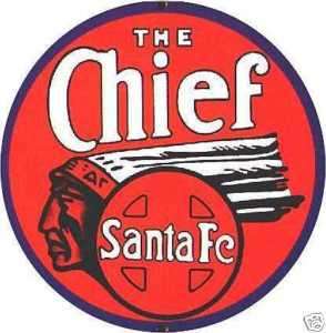 Vintage Railroad Santa Fe Chief red sticker decal 3  