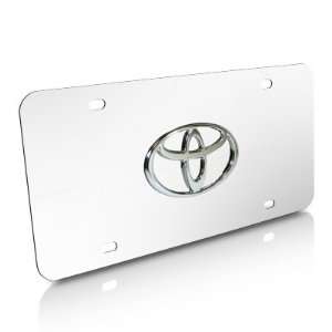  Toyota 3D Logo Chrome Steel License Plate Automotive