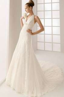 2012 Custom made Lace Halter Wedding dress Bridal Gown Chapel Train 
