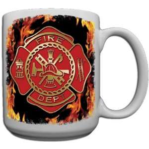 Firefighter Emblem Custom Coffee Mug CERAMIC from Redeye Laserworks