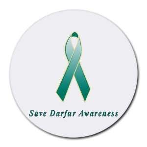  Save Darfur Awareness Ribbon Round Mouse Pad: Office 