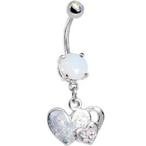  Aurora Gem Falling for You Heart Belly Ring Jewelry