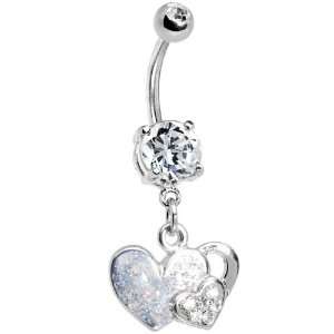  Crystalline Gem Falling for You Heart Belly Ring: Jewelry