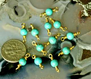 12 Handmade Turquoise Beads Connector Charm Finding d01  