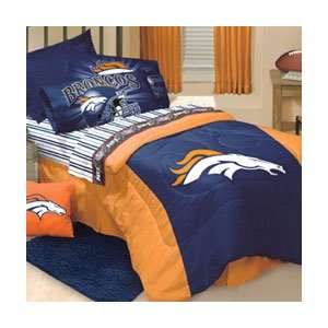  NFL Denver Broncos   5pc Comforter + Bed Sheets Set   Full 