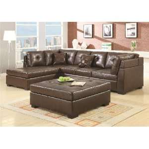  Coaster Darie Brown Leather Sectional Sofa: Home & Kitchen